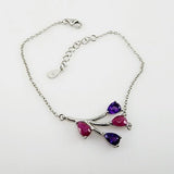 Pulsera de Rubí rosa y Amatista - Pulseras
