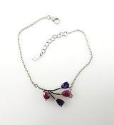 Pulsera de Rubí rosa y Amatista - Pulseras