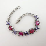 Pulsera de Rubí, Tanzanita y Topacio Blanco - Pulseras