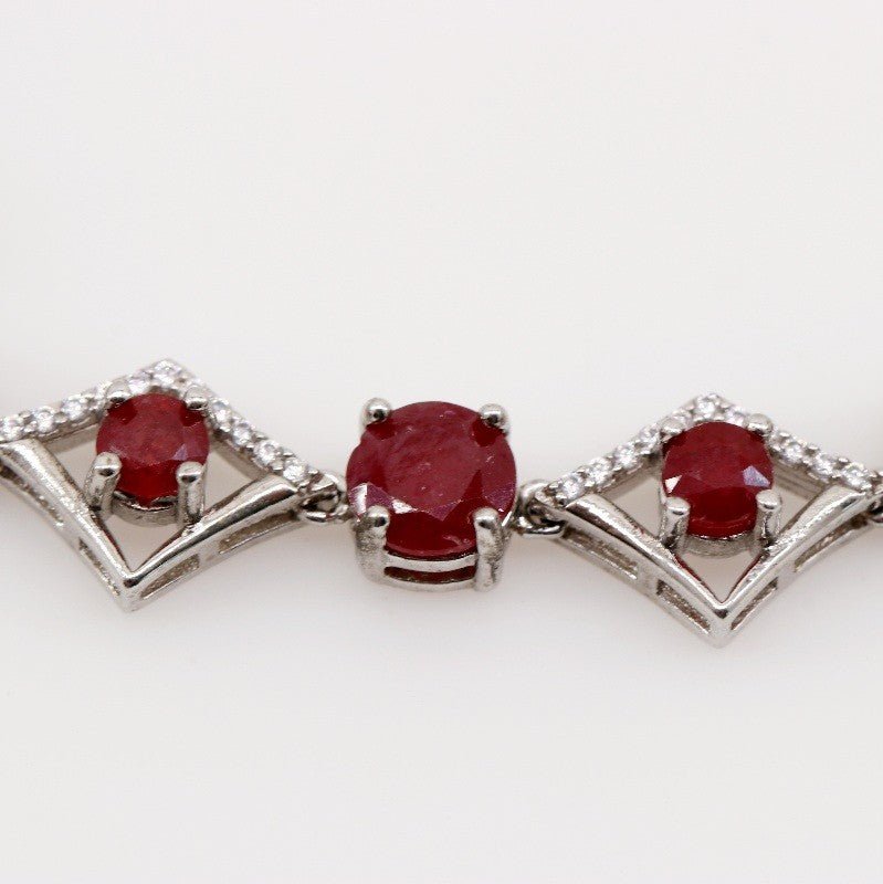 Pulsera de Rubí y Cubic Zirconia - Pulseras