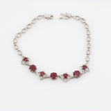 Pulsera de Rubí y Cubic Zirconia - Pulseras