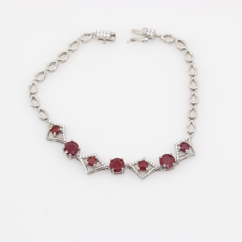Pulsera de Rubí y Cubic Zirconia - Pulseras