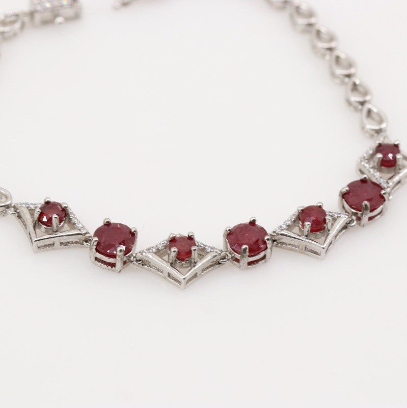 Pulsera de Rubí y Cubic Zirconia - Pulseras
