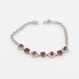 Pulsera de Rubí y Cubic Zirconia - Pulseras