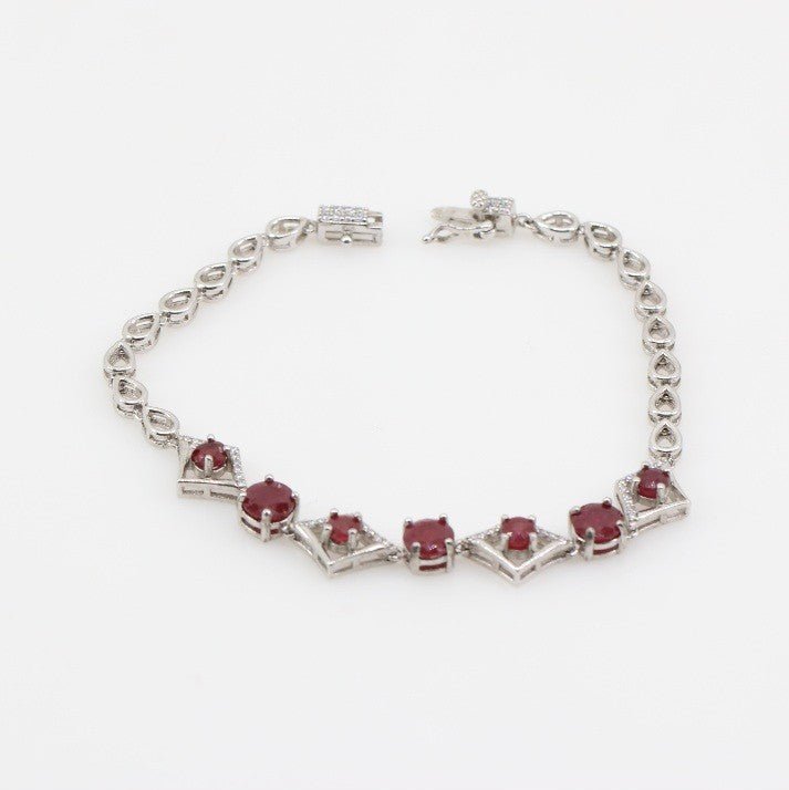 Pulsera de Rubí y Cubic Zirconia - Pulseras