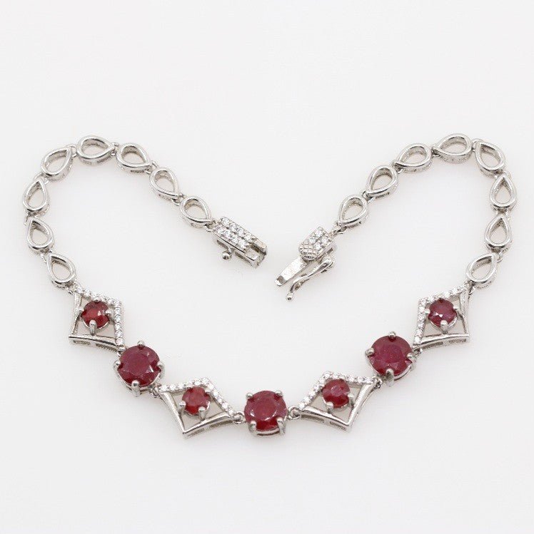Pulsera de Rubí y Cubic Zirconia - Pulseras