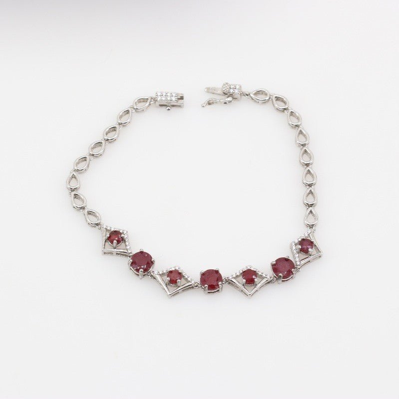 Pulsera de Rubí y Cubic Zirconia - Pulseras