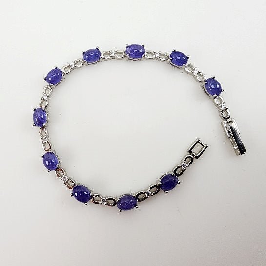 Pulsera de Tanzanitas y cubic zirconia. - Pulseras