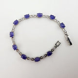 Pulsera de Tanzanitas y cubic zirconia. - Pulseras