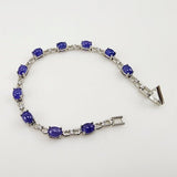Pulsera de Tanzanitas y cubic zirconia. - Pulseras