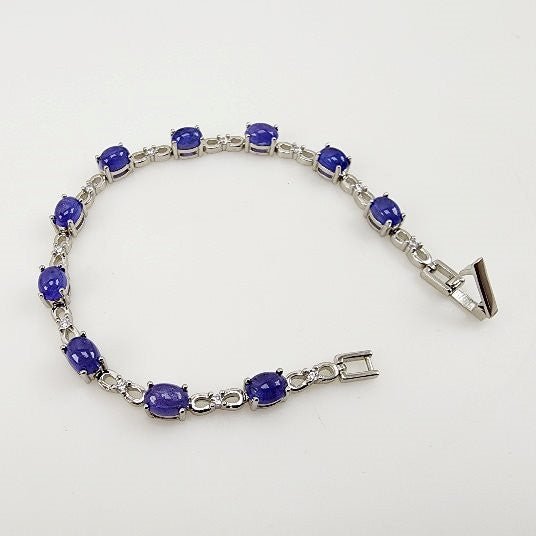 Pulsera de Tanzanitas y cubic zirconia. - Pulseras