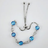 Pulsera de topacio azul y cubic zirconia - Pulseras