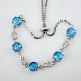 Pulsera de topacio azul y cubic zirconia - Pulseras