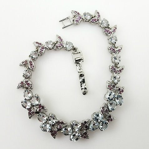 Pulsera de Topacio blanco y Rodolito - Pulseras