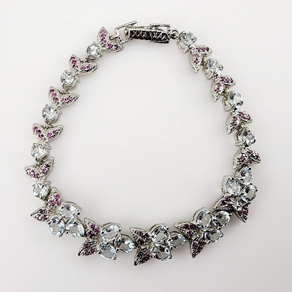 Pulsera de Topacio blanco y Rodolito - Pulseras
