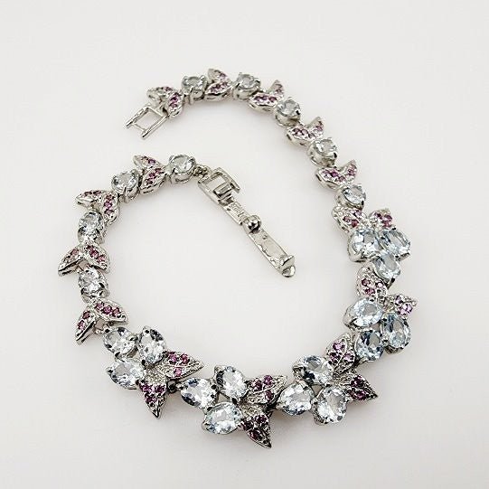 Pulsera de Topacio blanco y Rodolito - Pulseras