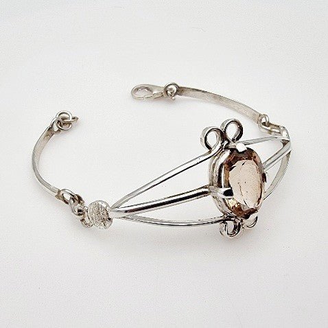 Pulsera de Topacio Imperial en Plata 950 vista lateral- Pulseras