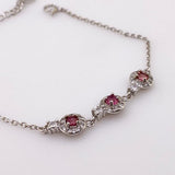 Pulsera de Turmalina rosa y cubic zirconia - Pulseras
