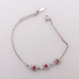 Pulsera de Turmalina rosa y cubic zirconia - Pulseras