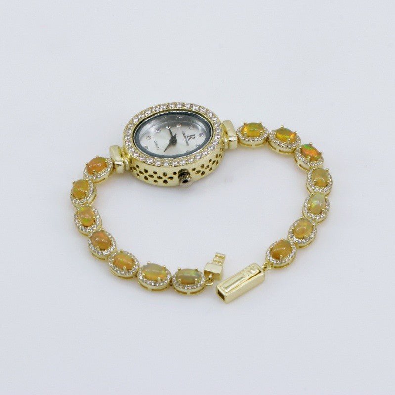 Reloj de Ópalo Welo y Cubic zirconia con baño en oro 18k - Relojes