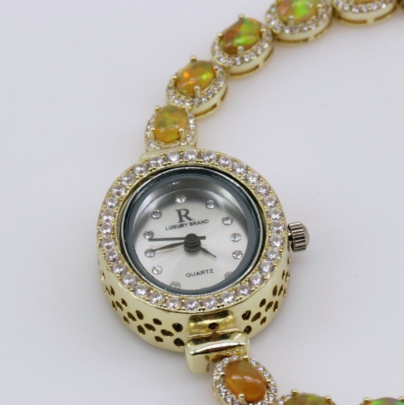 Reloj de Ópalo Welo y Cubic zirconia con baño en oro 18k - Relojes