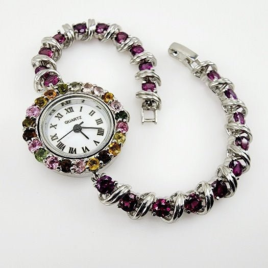 Reloj de Turmalinas y Granate rodolito - Relojes